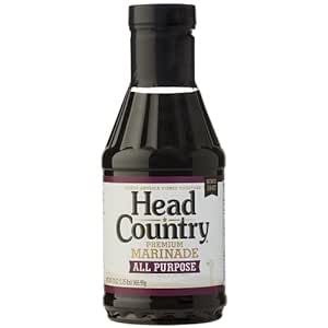 Head Country Premium Marinade | Gourmet, Vegetarian, Gluten Free Marinade With No MSG | All-Purpose Marinade Sauce Great For Grilling Beef, Poultry, Wild Game & Vegetables | 20 Ounce, Pack of 1