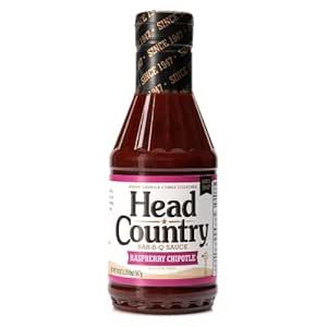 Head Country Bar-B-Q Sauce, Raspberry Chipotle | Soy Free, Gluten Free Barbecue Sauce With No Added Preservatives | Sweet & Smoky Championship BBQ Sauce For Chicken, Pork & More | 20 Ounce, Pack of 1